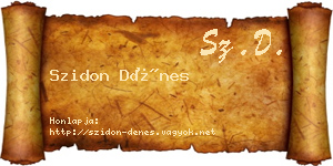 Szidon Dénes névjegykártya
