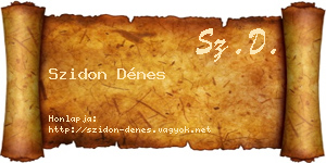 Szidon Dénes névjegykártya